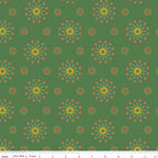 Market Street Medallions on Green by Heather Peterson of Anka's Treasures; Sold in Half Yard Increments