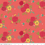Market Street Main Floral Print - Tea Rose (Pink) - by Heather Peterson of Anka's Treasures for Riley Blake Designs; Sold in Half Yard Increments