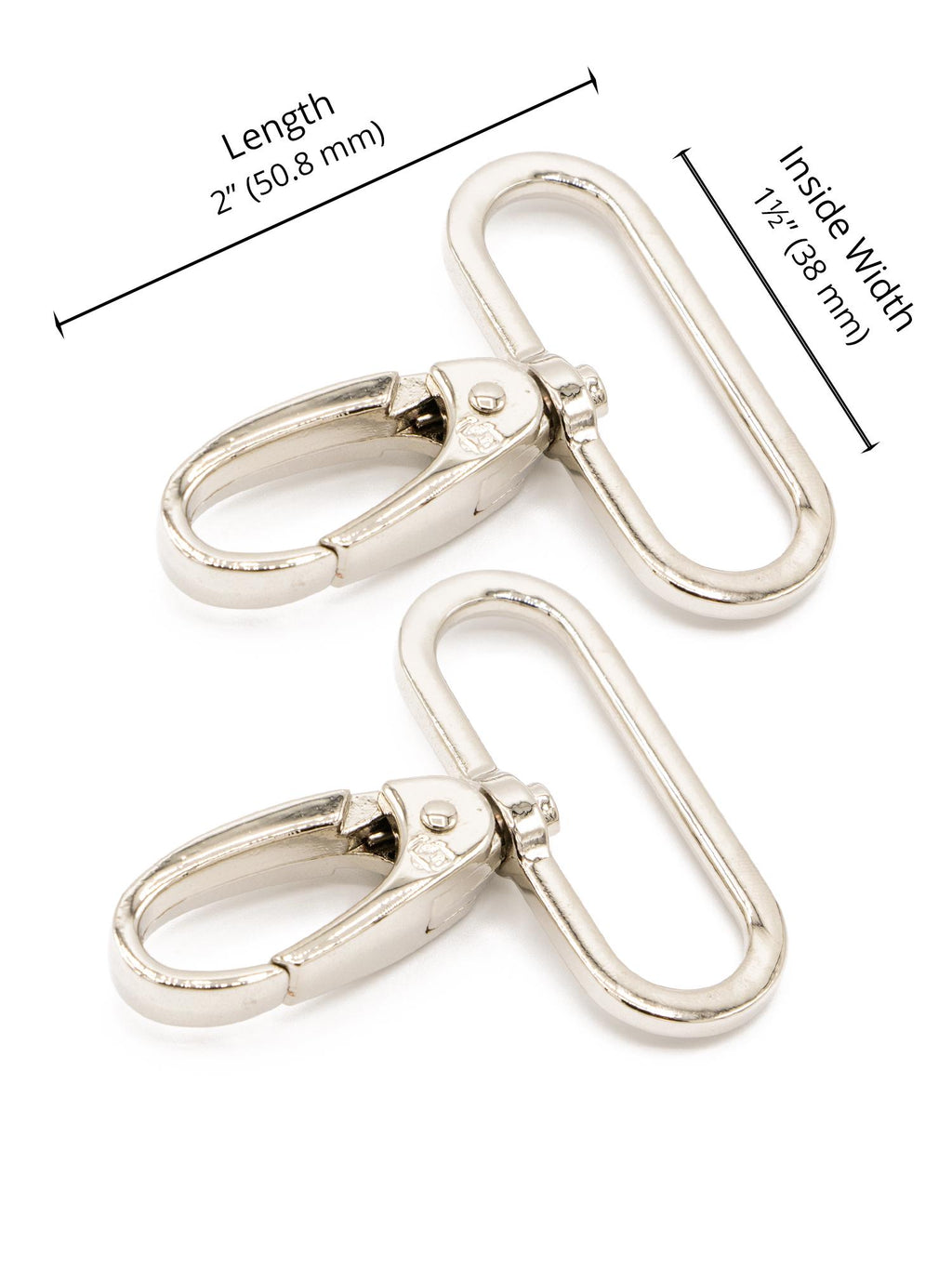 ByAnnie Swivel Hook in 1" OR 1.5" size, Set of TWO; Nickel Color Bag Hardware