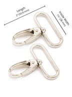 ByAnnie Swivel Hook in 1" OR 1.5" size, Set of TWO; Nickel Color Bag Hardware