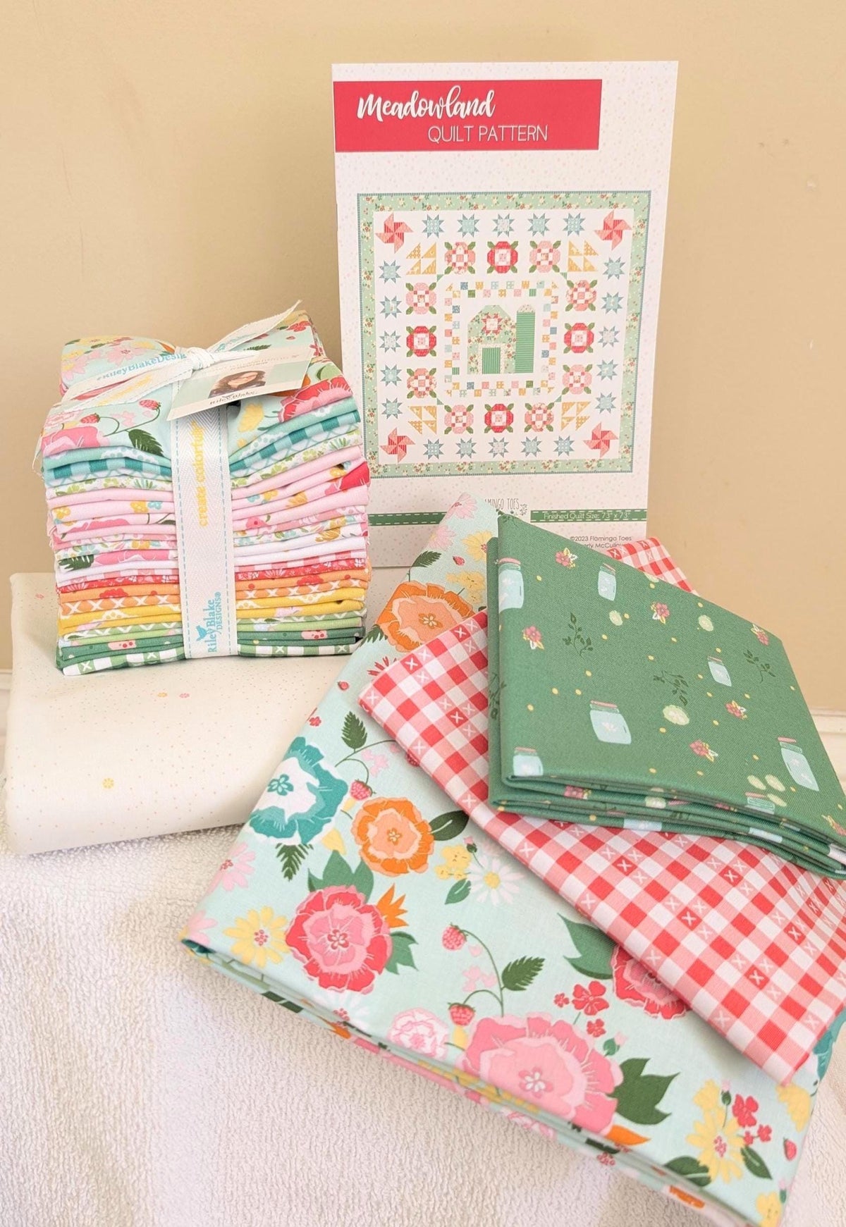 Meadowland Quilt Kit; Fabric from Summer Skies & Fireflies by Gracey Larson of Burlap and Blossom, Approx. 73" x 73" Quilt, Includes Pattern