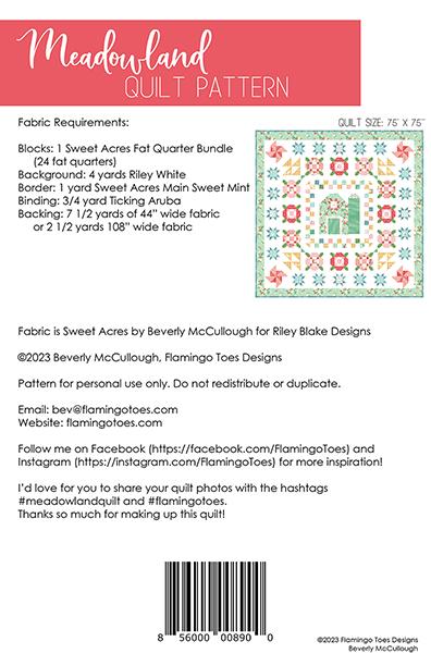 Meadowland Quilt Kit; Fabric from Summer Skies & Fireflies by Gracey Larson of Burlap and Blossom, Approx. 73" x 73" Quilt, Includes Pattern