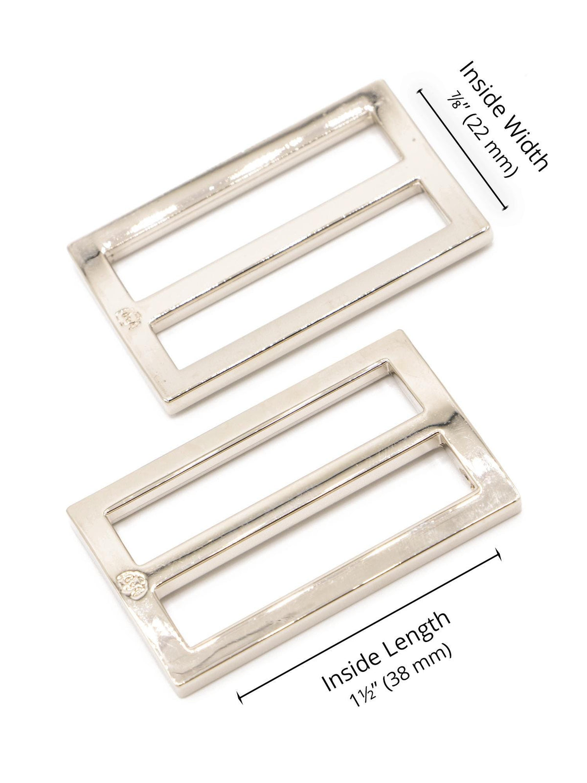 ByAnnie 1" or 1.5" Slider, Set of TWO; Nickel Color Bag Hardware
