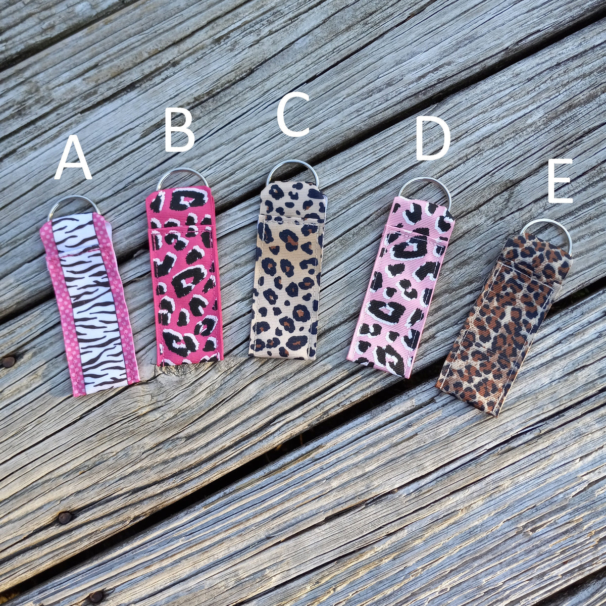Animal Print Chapstick Holders featuring Zebra Stripes and Leopard Prints