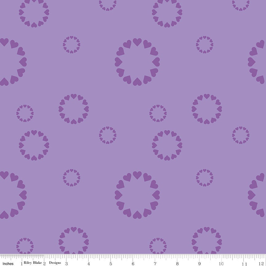 Dream - Heartfelt in Purple by Kristy Lea of Quiet Play; Sold in Half Yard Increments