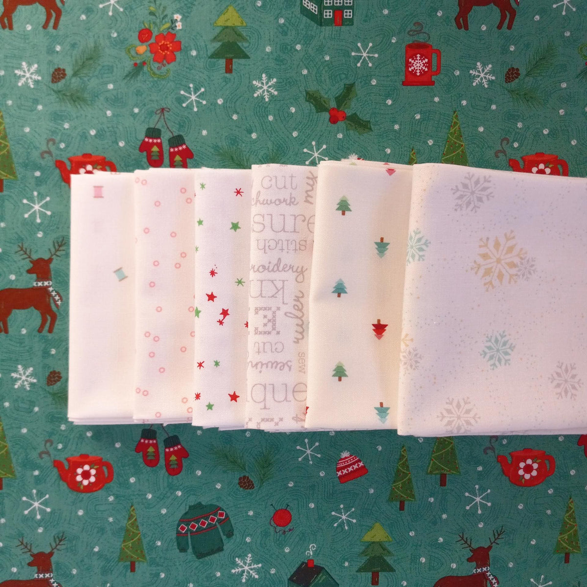Quilt Kit for a Scrappy Blue Snowflake Quilt by Modern Handcraft; Includes 13 Blue Fat Quarters & 6 Low Volume FQs
