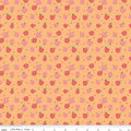Summer Skies and Fireflies - Raspberries on Orange by Gracey Larson of Burlap and Blossom; Sold in Half Yard Increments