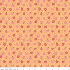 Summer Skies and Fireflies - Raspberries on Orange by Gracey Larson of Burlap and Blossom; Sold in Half Yard Increments