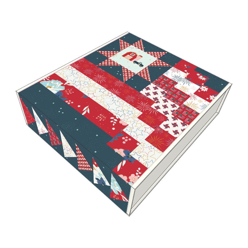 Heartland Quilt Boxed Kit in Sweet Freedom Fabrics by Beverly McCullough of Flamingo Toes; Includes Paper Pattern