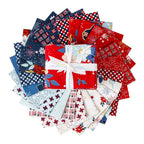Sweet Freedom Stars on Bleached Denim by Beverly McCullough of Flamingo Toes; Sold in Half Yard Increments