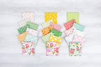 Summer Skies and Fireflies - Florals on Lime by Gracey Larson of Burlap and Blossom; Sold in Half Yard Increments