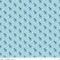 Cozy Christmas Reindeer on Blue by Lori Holt of Bee in my Bonnet; Sold in Half Yard Increments
