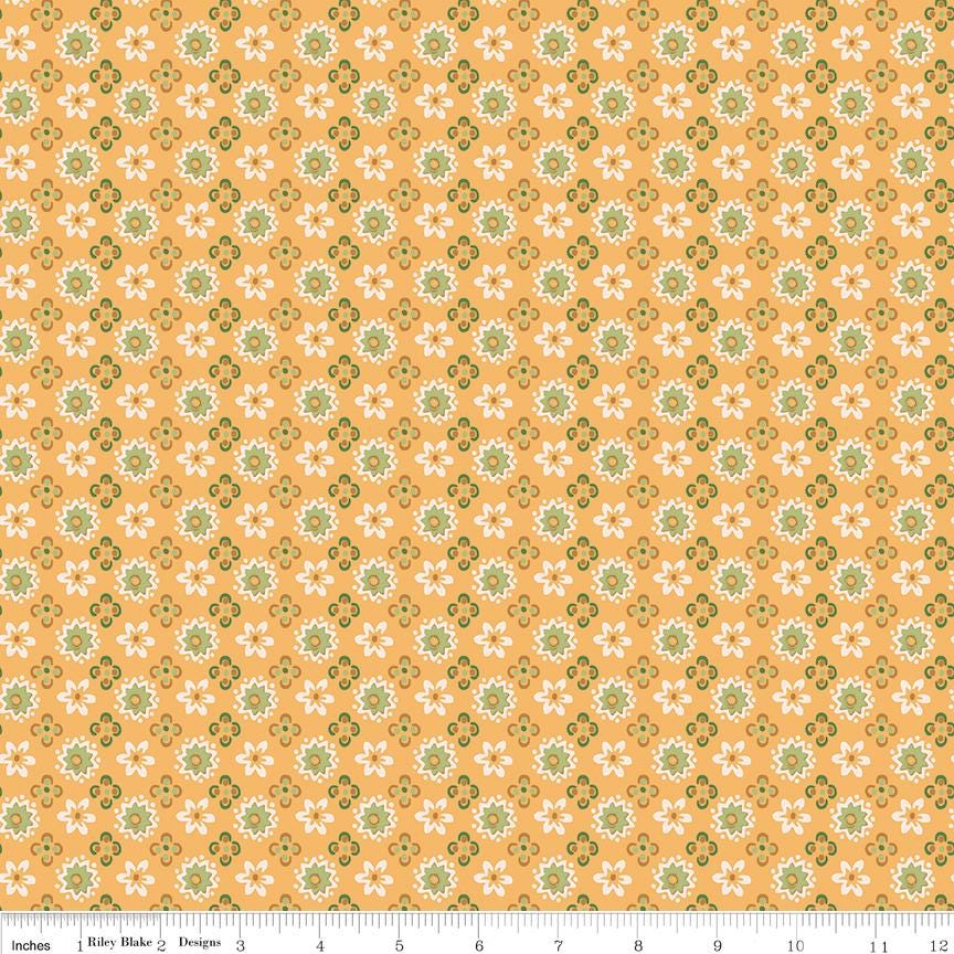 Piece & Plenty Blossom in Marigold by Lori Holt of Bee in my Bonnet; Sold in Half Yard Increments