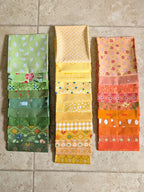 Quilt Kit for Scrappy Pineapple Love Quilt by Maker Valley; Includes 25 LVs, 12 Yellows, 10 Greens, and 10 Oranges; Finishes at ~ 54" x 76"
