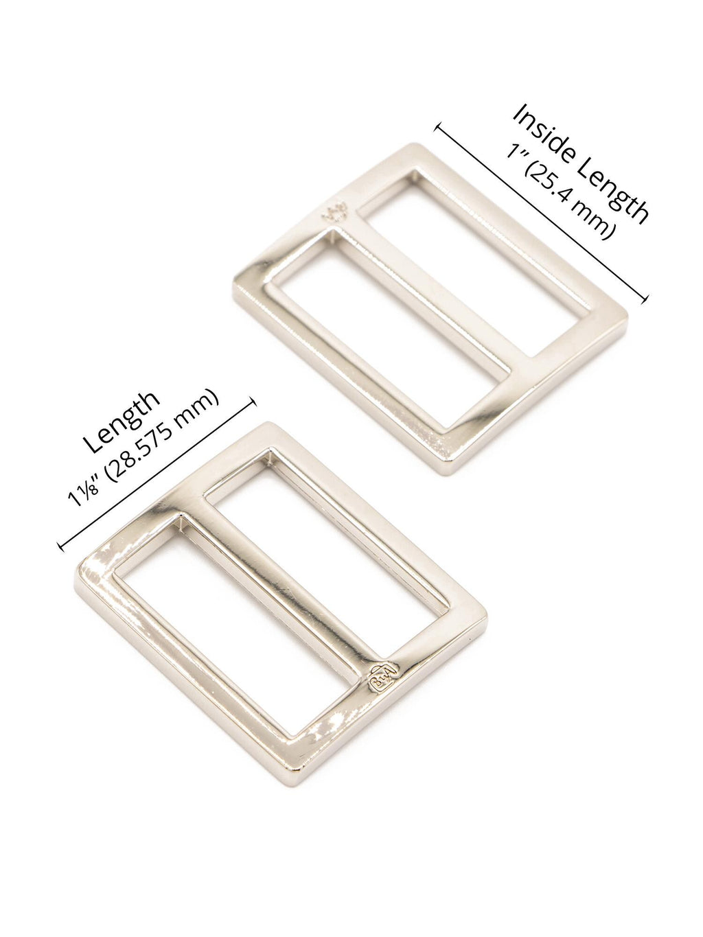 ByAnnie 1" or 1.5" Slider, Set of TWO; Nickel Color Bag Hardware