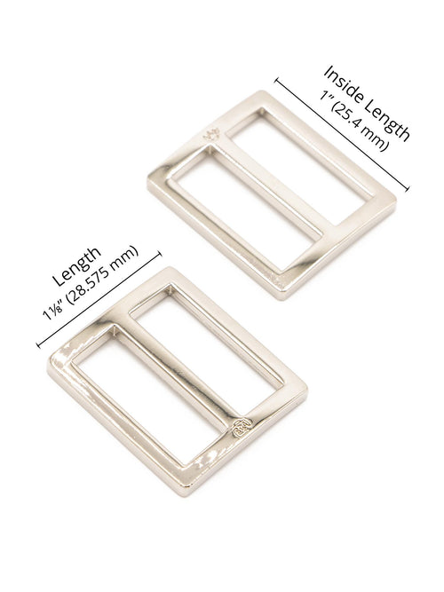 ByAnnie 1" or 1.5" Slider, Set of TWO; Nickel Color Bag Hardware
