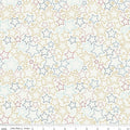 Sweet Freedom Stars in Multi-Color (Red, Blues, and Gold Sparkle) by Beverly McCullough of Flamingo Toes; Sold in Half Yard Increments