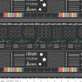 Make Main Print on Black by Kristy Lea of Quiet Play for Riley Blake Designs; Sold in Half Yard Increments