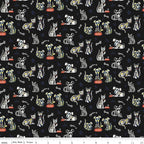 Amor Eterno Cats and Dogs on Black by Kathy Cano-Murillo of Crafty Chica; Sold in Half Yard Increments